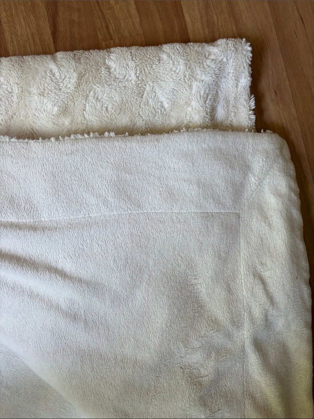 Pier 1 Cream Plush Throw Blanket - Soft Neutral Cozy Throw